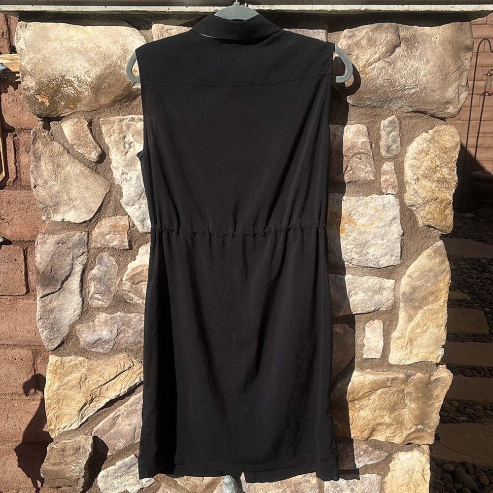 Calvin Klein Black Button Down Dress Sleeveless Gold Buttons Size 10 - Picture 5 of 9